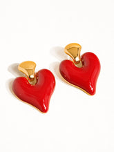 Load image into Gallery viewer, Red Heart Earrings
