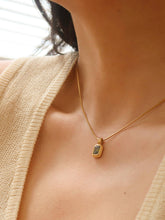 Load image into Gallery viewer, Green Square Stone Necklace
