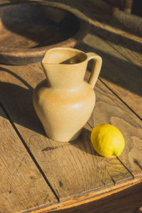 French Beige Ceramic Pitcher