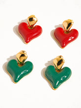 Load image into Gallery viewer, Red Heart Earrings
