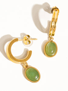 Green Stone Dangle Earring