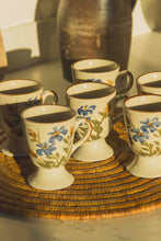 Load image into Gallery viewer, French Floral Footed Coffee Cup Set
