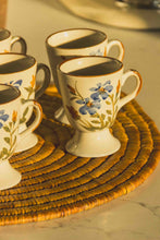 Load image into Gallery viewer, French Floral Footed Coffee Cup Set
