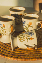 Load image into Gallery viewer, French Floral Footed Coffee Cup Set
