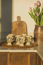 Load image into Gallery viewer, French Floral Footed Coffee Cup Set
