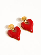 Load image into Gallery viewer, Red Heart Earrings
