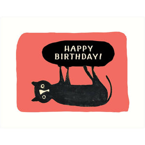 Cat Back Birthday Card