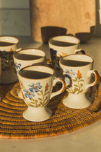 Load image into Gallery viewer, French Floral Footed Coffee Cup Set
