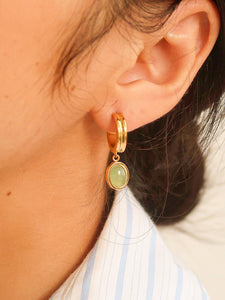 Green Stone Dangle Earring