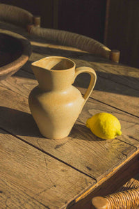 French Beige Ceramic Pitcher