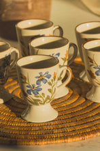 Load image into Gallery viewer, French Floral Footed Coffee Cup Set
