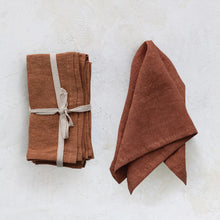 Load image into Gallery viewer, Terracotta Stonewashed Linen Napkin Set
