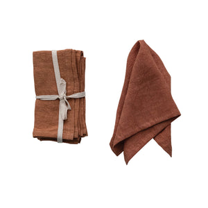 Terracotta Stonewashed Linen Napkin Set