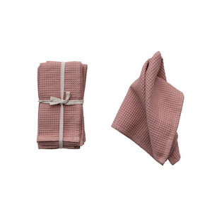 Pink Waffle Napkin Set