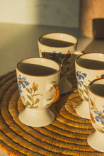 Load image into Gallery viewer, French Floral Footed Coffee Cup Set
