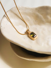 Load image into Gallery viewer, Green Square Stone Necklace
