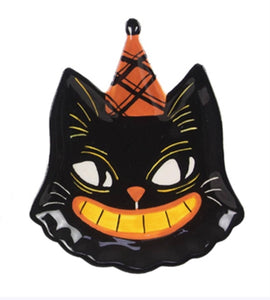 Halloween Ceramic Cat Plate