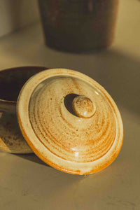 French Sandstone Lidded Bowl