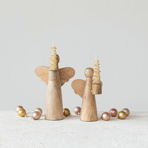 Wooden Angel Taper Holders