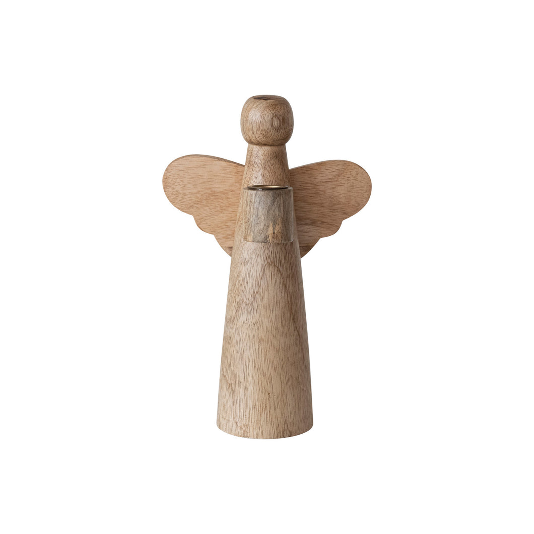 Wooden Angel Taper Holders