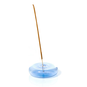 Blue Hand Blown Glass Incense Holder